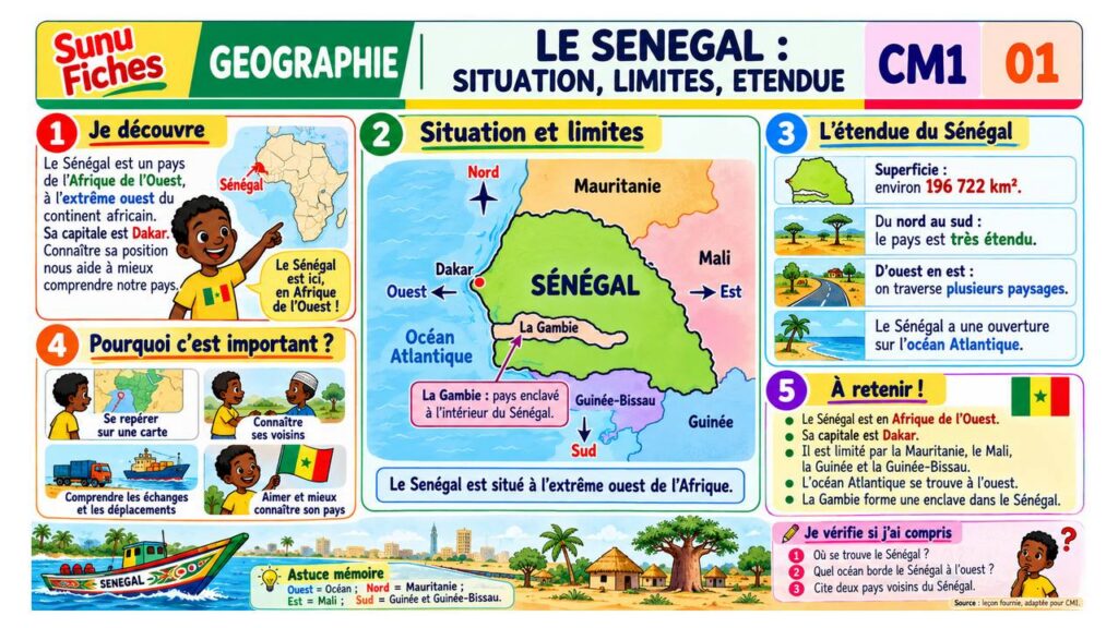Le Sénégal : situation, limites, étendue